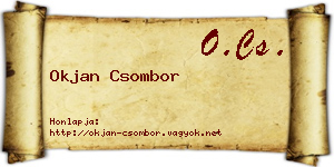 Okjan Csombor névjegykártya